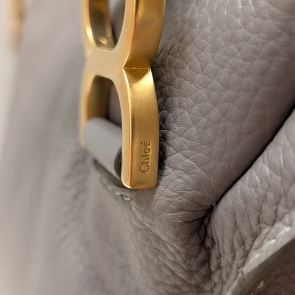 ⚡SOLD⚡NWT Chloé Marcie Satchel Bag in Cashmere Grey Grain Leather - Picture 11 of 16